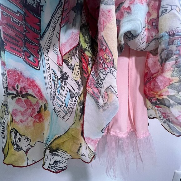 RARE Morgan Y2K Timeless Parisian Art Deco Tulle Lightweight Comfy Slip Dress XS - Picture 6 of 11